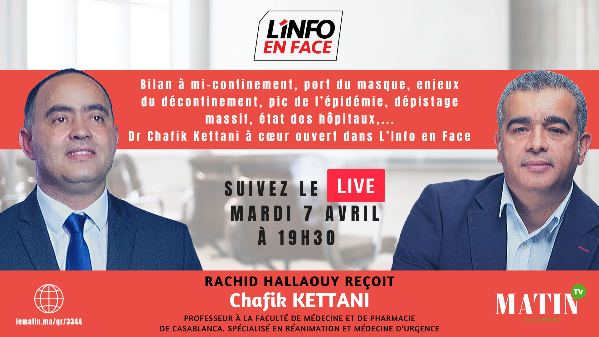 Live : L'Info en Face avec Chafik Kettani