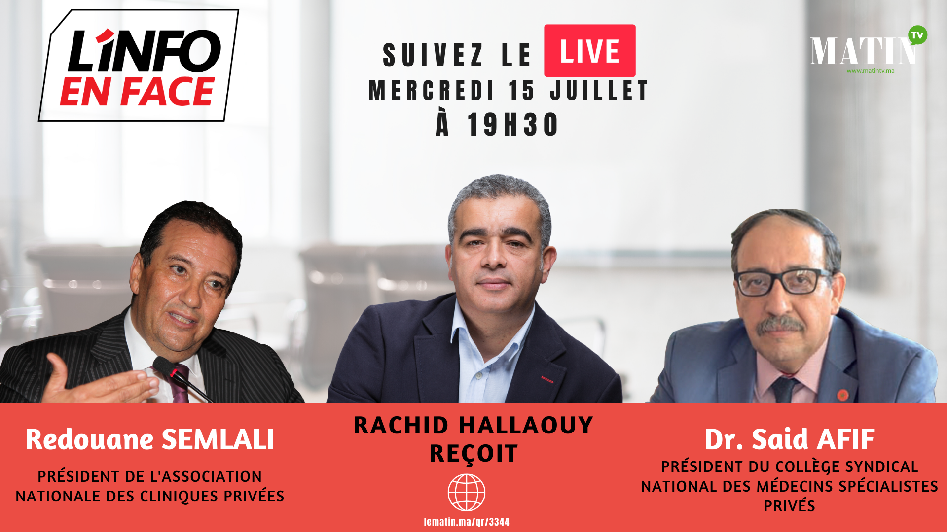 Live : L'Info en Face avec Redouane Semlali et Said Afif