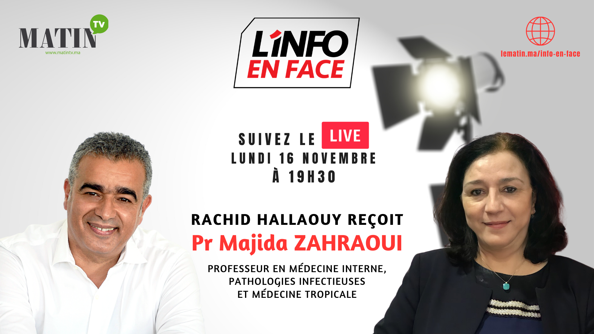 Live : L'Info en Face avec Majida Zahraoui