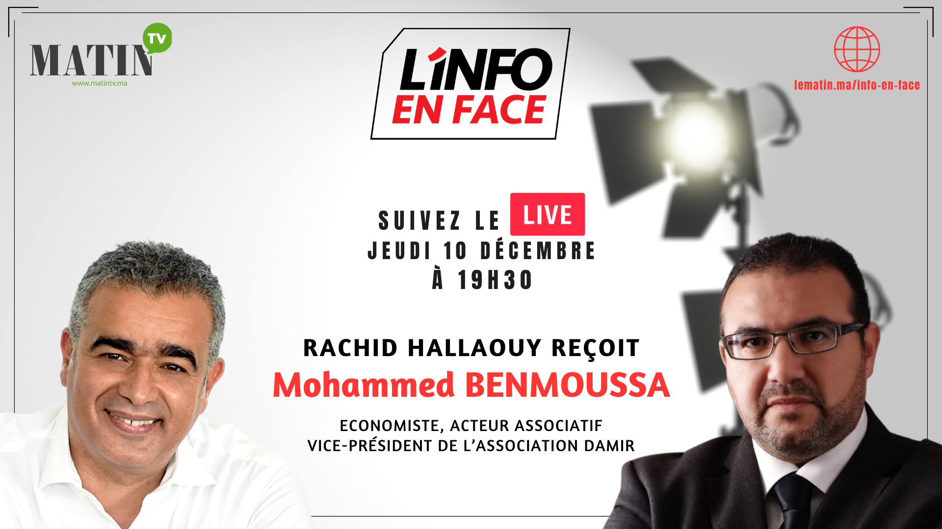 Live : L’Info en Face avec Mohamed Benmoussa