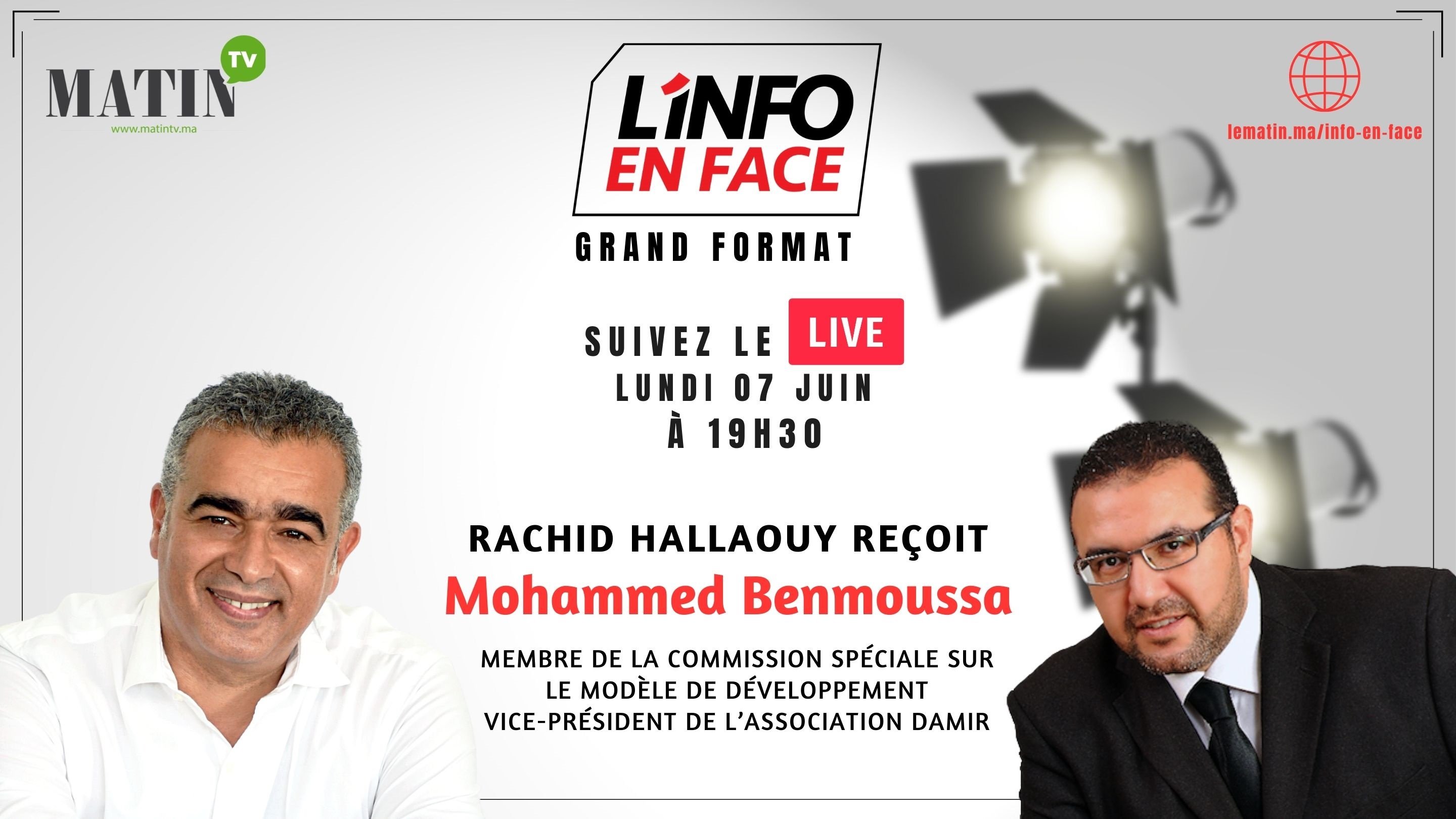 Live : L'Info en Face avec Mohammed Benmoussa