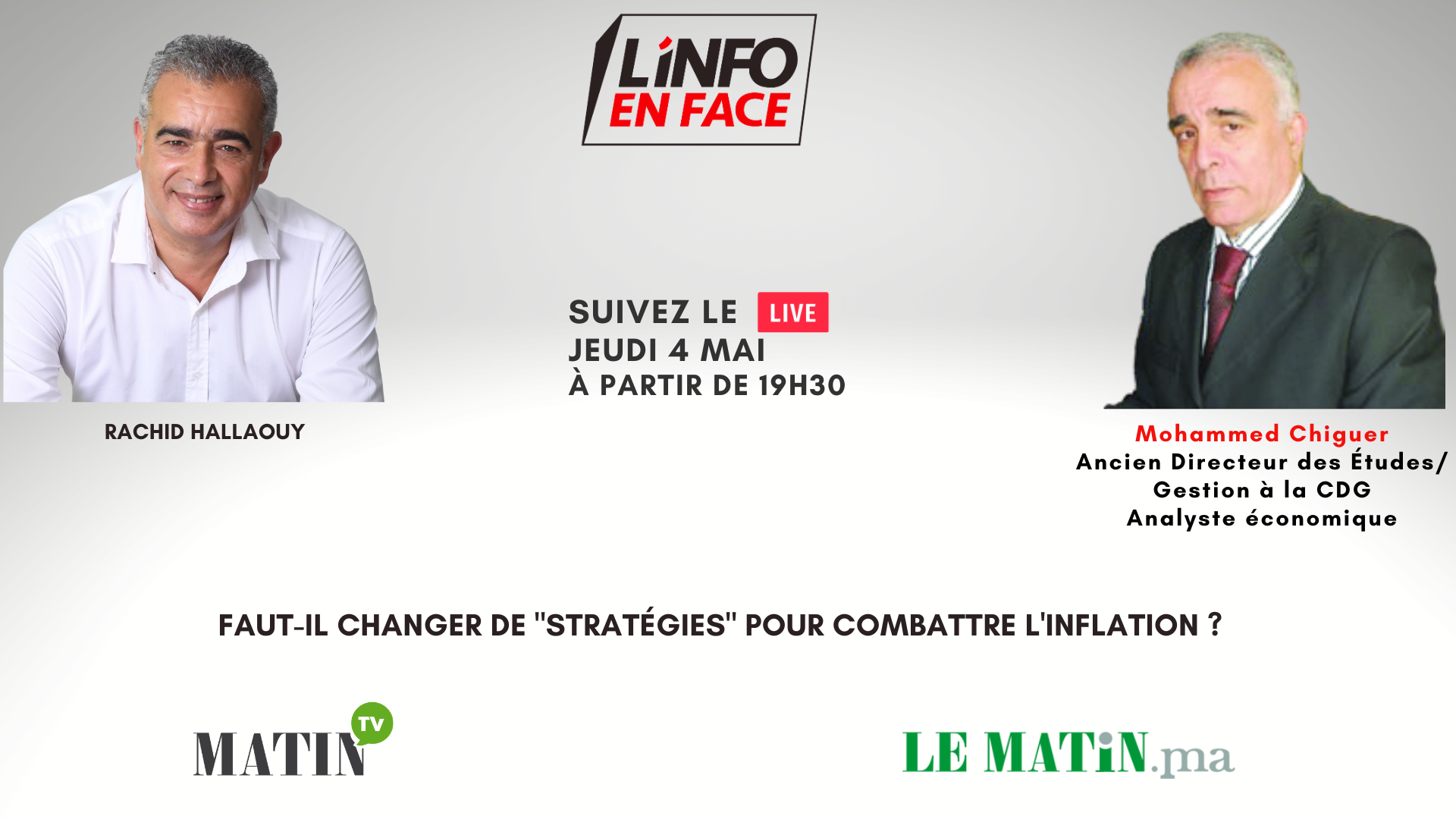 Live : L'Info en Face avec Mohammed Chiguer