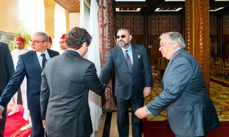 S.M. le Roi Mohammed VI reçoit en Audience au Palais Royal de Rabat le Secrétaire général des Nations unies, M. Antonio Guterres